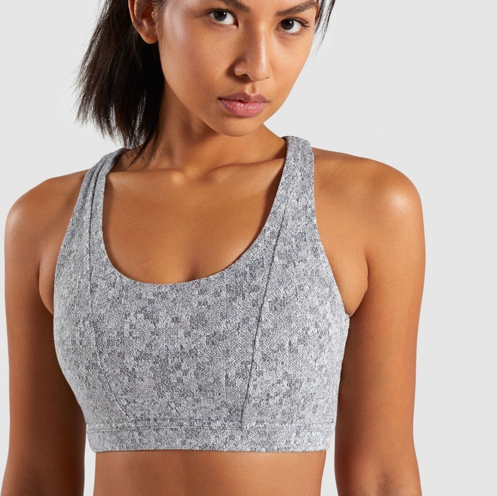 Grey Fleur Texture Gymshark Bra